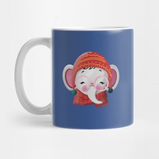 Cute Scarved Baby Elephant Mug